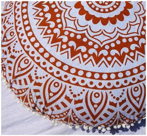 Hippie Indian Mandala Round Floor Pillow Pouf Meditation Cushion Cover Decor Art