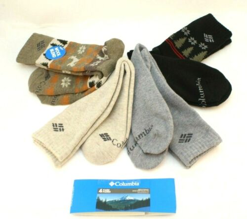 Details about  / COLUMBIA Size 6-12 4-Pack Wool Blend Outdoor Theme with Logo Heavyweight Socks