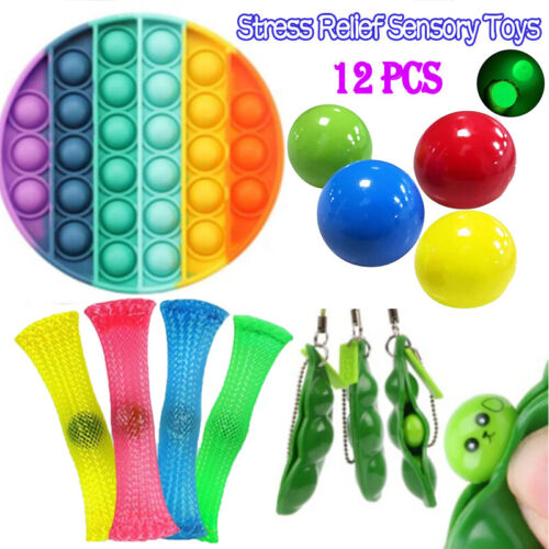 12Pcs Figit Fidget Sensory Bundle Toys Stress /& Anxiety Relief ADHD Vent Toys