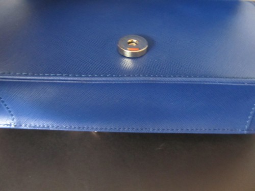 NWT St John Knit handbag blue azure leather
