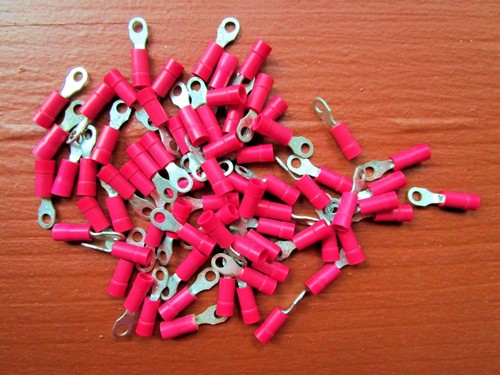 Pkg//100 Thomas /& Betts Sta-Kon 18RA-6 Ring Terminal Connector