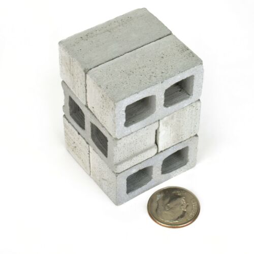 Premium Quality 12 Mini Cinder Blocks Made of Cement with Pallet 1//12 Scale