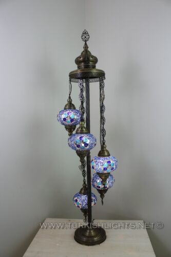 LAMBADER 5 BALL TURKISH MOSAIC FLOOR LAMP WITH LARGE GLOBES