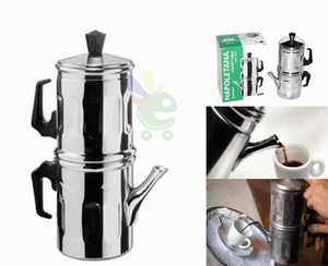 Moka moca caffe/' cafe/' caffettiera napoletana sfaccettata Ilsa made in Italy