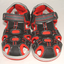 Boys BLACK RED FISHERMANS SANDALS sizes 4-8 FG Fit NEW
