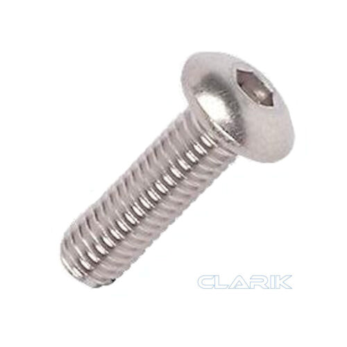 A2 STAINLESS STEEL SOCKET BUTTON DOME HEAD ALLEN SCREW BOLTS M6 x 10MM 1.0P x 50 