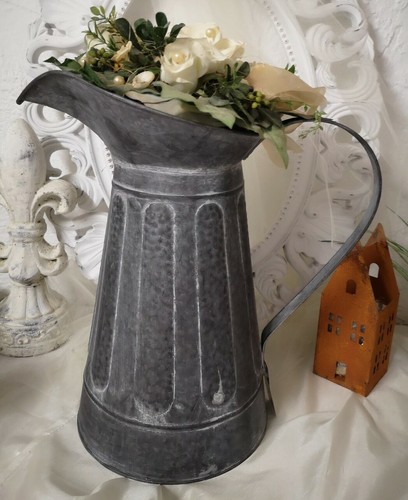 VASO Decorazione Bricco Latte Bricco pflanzschale VASO METALLO ZINCO ZINCO vasca