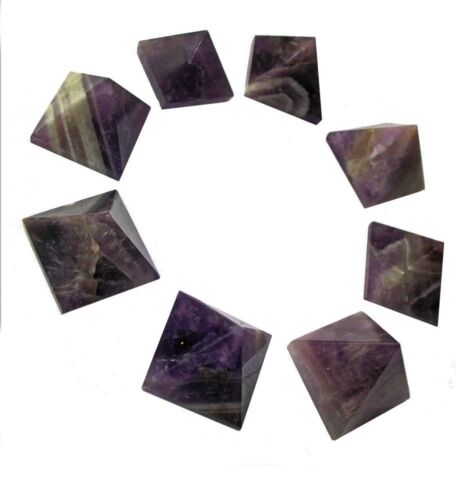 25mm- 1/" Reiki Crystal Gemstone Amethyst Stone Pyramid and Feng Shui Decor