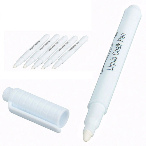 Hot Flüssigkreide Marker Stift Premium Chalkpen Textilstift Kreidestift Weiß 