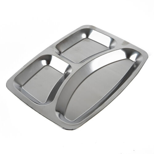 Durable Stainless Steel Trays Divided Dinner Plate Lunch Container Food TrayWCA 