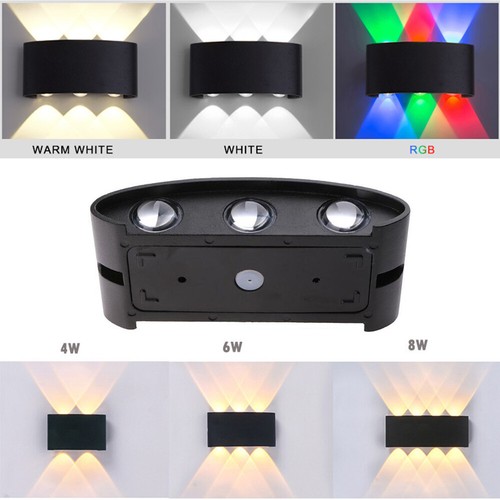 Led Aluminum Double Head Up Down Light Curved Wall Lamp Outdoor Waterpro IU9