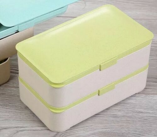 GREEN Microwave-safe BPA-free 2 TIER ECO BENTO LUNCH BOXLeak-proof