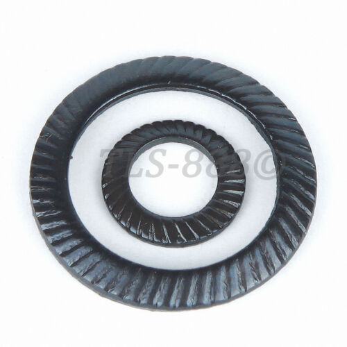Lock Washers Self-locking Double Sides Toothed Washer M3-M36 Black Zinc Plated 
