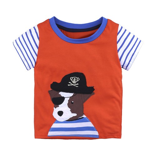 Baby Boys Girls Cartoon T-shirt Kids Summer Short Sleeve Casual Tee Tops Age 1-6