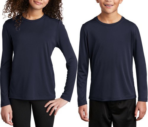 Youth Long Sleeve Fishing T-Shirt UPF 50 UV Moisture Wicking Kids Boy Girl XS-XL