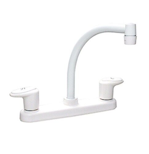 8/" White RV Kitchen Sink Faucet Motorhome Kitchen Faucet Trailer Hi-Arc Spout