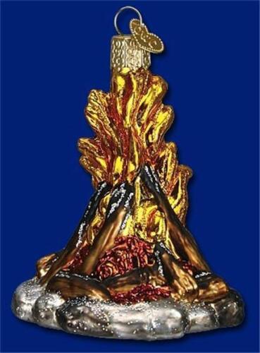 CAMPFIRE OLD WORLD CHRISTMAS GLASS CAMPING OUTDOOR SCOUT ORNAMENT NWT 44057