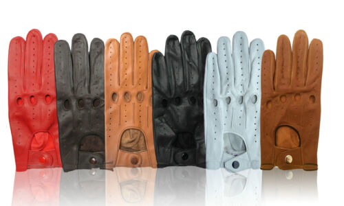 Men's Leather Driving Gloves Top Quality Soft Leather 