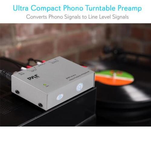 Pyle PP444 Ultra Compact Phono Turntable Preamp Converts Phono to Line Level 