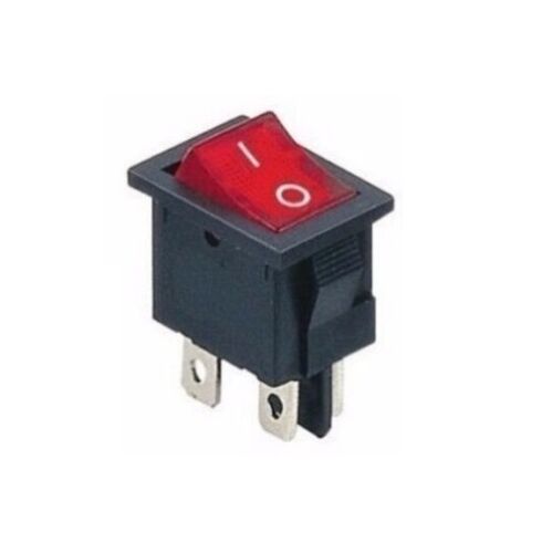 ON-OFF 2 x DPST ~ Double Pole Single Throw 4-Pin 10amp RED LED Rocker Switches