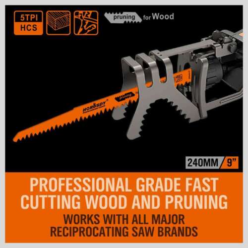 5pc Reciprocating Saw Blades Set 9" Electric Sawzall Hackzall Wood Pruning 