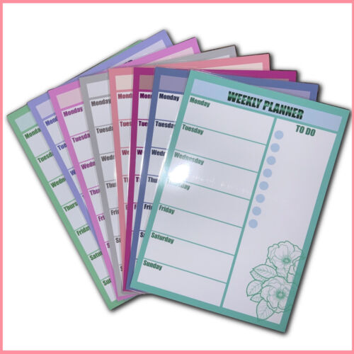 A4 Laminated Weekly Planner Vertical Dry Erase To Do List Reminder BLUE 
