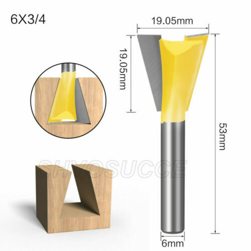 1/4 inch Shank Dovetail Joint Router Bits Set 14° Engraving Bit Milling Cutter 