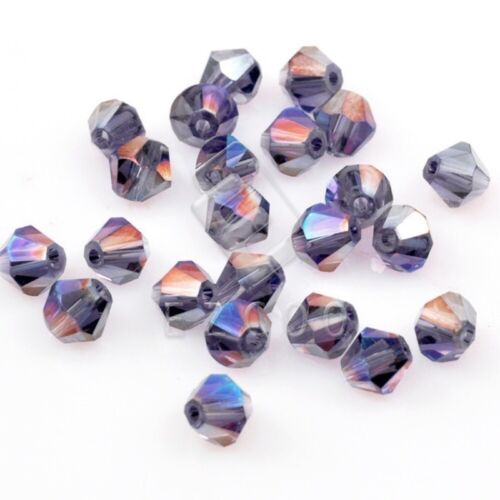 120pcs 4mm Purple Bicone Crystal Beads Faceted Loose Jewelry Findings YBCR0214 