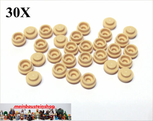 30X Lego® 6141 / 4073 runde Platten round Plate 1X1 Beige Tan NEU