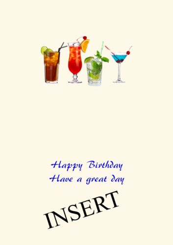 Personalised birthday card cocktails daughter grandaughter sister