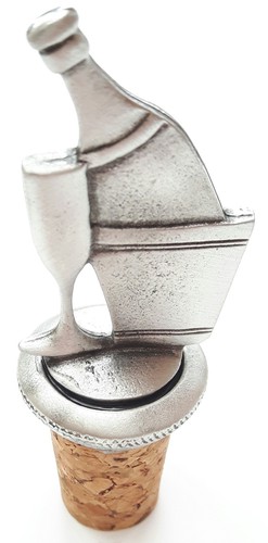 Bubbly Celebration Handcrafted From English Pewter Bottle Stopper GiftBag