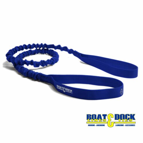 Extra Long Dock Tie Bungee 5 Feet long Stretches to 8 Feet USA Made Blue 