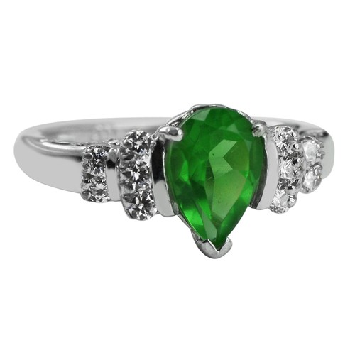 Pear 14k Yellow Gold Jewelry Details about / Lovely Green Chrome Diopside Gemstone Ring 1.85 Ct