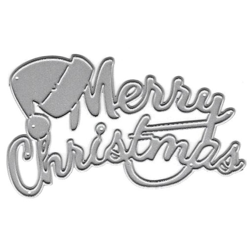 Merry Christmas Stanzschablone Frohe Weihnachten Hut Karte Album Deko DIY