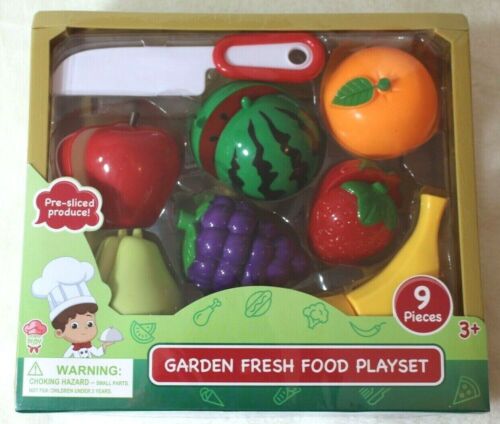 Details about   Gourmet Play Garden Fresh Fruit Food Toy With Crate Playset 9 Pieces New 