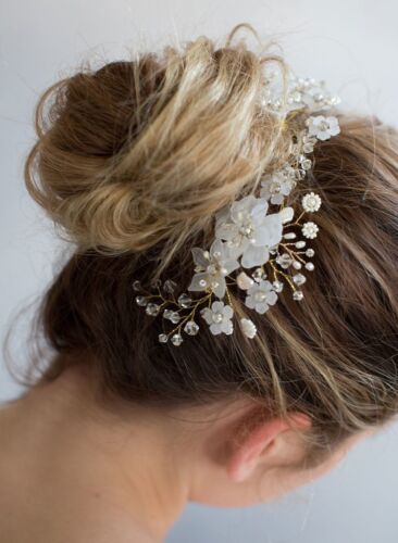 Wedding Bridal Handcraft Pearl Flower Hair Accessories Clips Accessories Comb