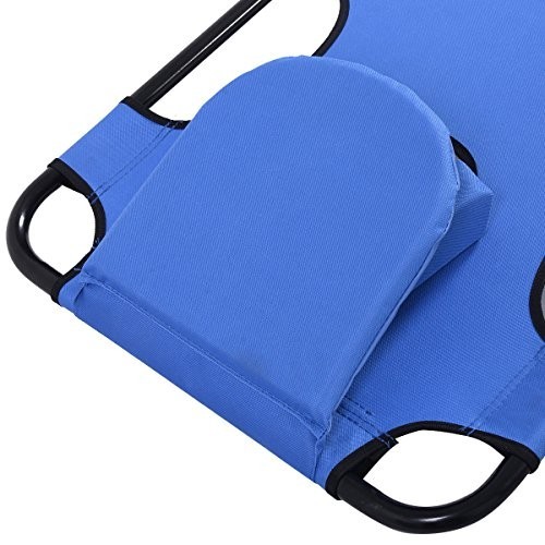 Outdoor Reclining Chaise Lounge Bed Chair Pool Patio Camping Cot Portable Relax
