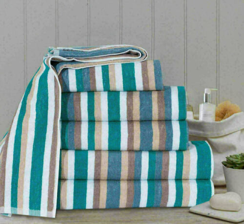 Limited Edition Stripe Bath Towel Bath Sheet and Bale Set Exclusive Range UK