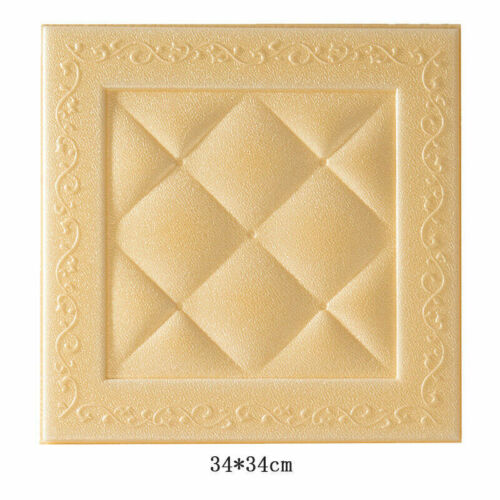1//5//10PCS PE Foam 3D Wallpaper DIY Wall Stickers Embossed Brick Stone Room Decor