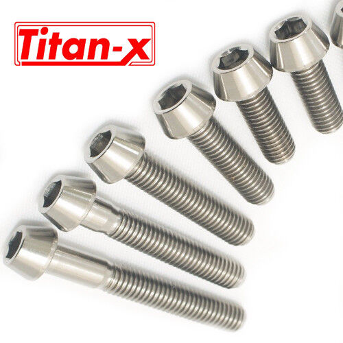 Titanium m8 Taper Socket Cap Head Screw 20,30,40,50,60,70mm 1.25 Pitch 