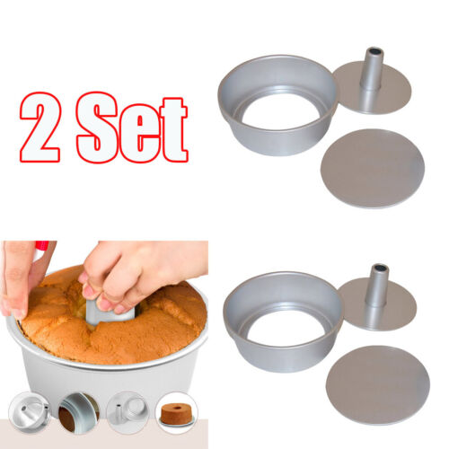 2 Set 6 Inch Round Chiffon Cake Baking Mold Angel Food Cake Pan Bakeware