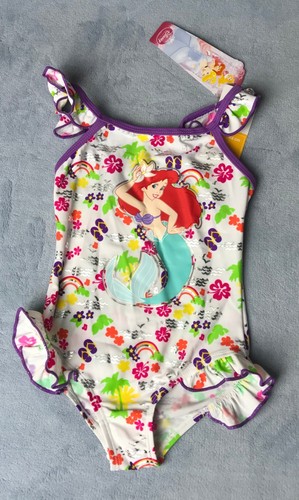 Disney Princesses Ariel Mermaid Swimming Costumes Pool Swimwear Size 2-6 Years
