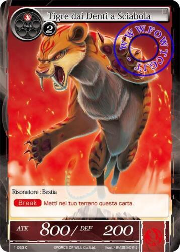 4x Tigre dai Denti a Sciabola Sabretooth Tiger FoW Force of Will 1-063 C