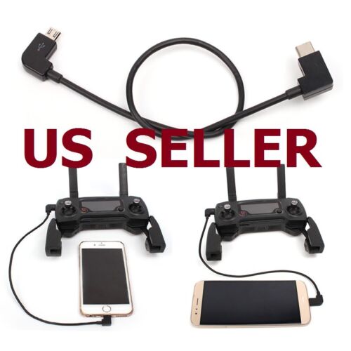 12" Remote Controller Micro usb Type-C iPhone Data Cable DJI SPARK MAVIC AIR PRO 