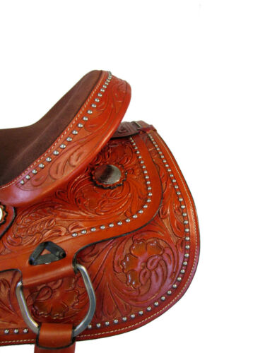 Details about  / PRO WESTERN 16 17 PLEASURE TOOLED LEATHER HORSE TRAIL BARREL RACING SHOW TACK