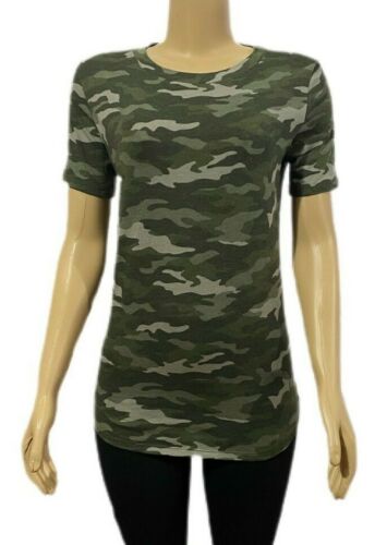 Details about  / Victorias Secret PINK Everyday Crew Neck Tee T-Shirt Top Green Camouflage