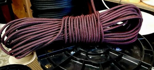 1/4 x 100 ft Made in USA Stiff Braid Polyester Halter Rope.Burgundy 
