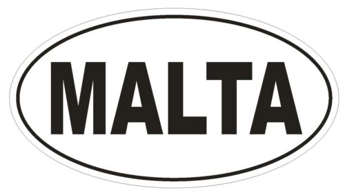 MALTA Oval Bumper Sticker or Helmet Sticker D2140 Country Euro oval 