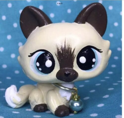 Hand Painted With Accesorios Littlest Pet Shop Cute  Crouching Cat Ooak Custom