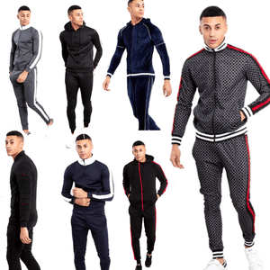 Nuevo Para Hombres /& Chicos Terciopelo//Raya//spatted//Embudo Raya Skinny Fit Chándal